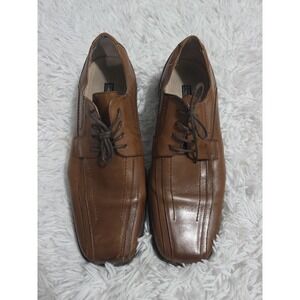 Stacey Adams Men's brown Leather Lace Up Square Toe Oxfords 12M Shoes‎ EUC
